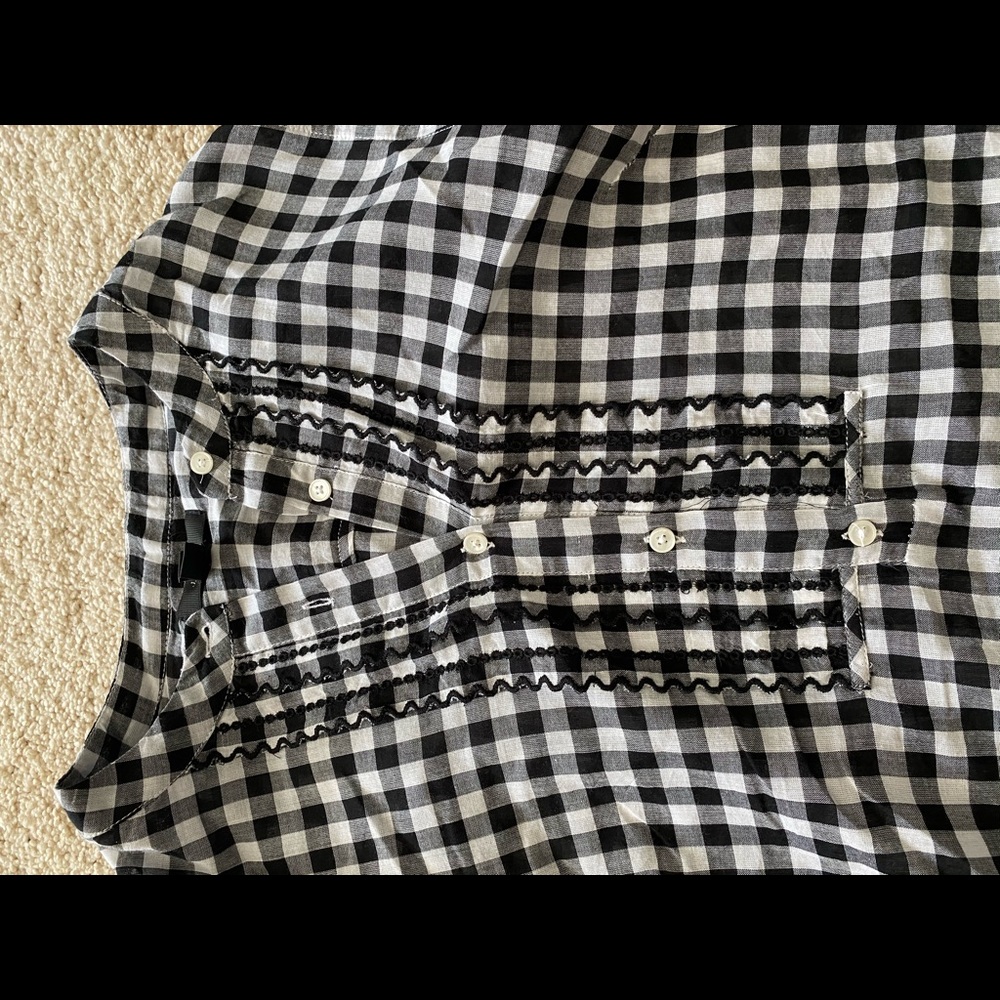 Jcrew plaid bell sleeve blouse